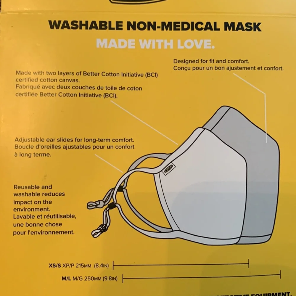 New set of 2 KEEN Together M / L canvas navy blue face masks adjustable adults